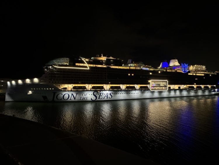 Cruise Ships - The World's Largest Cruise Ship Royal Caribbean's Icon of the Seas in Port of Miami